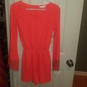 Decree Orange Romper Long Sleeve NWT Extra X Small